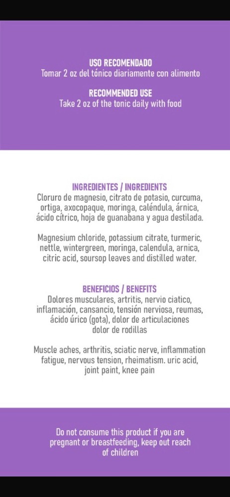 Tonico Herbal By Dolor 32 Fl Oz