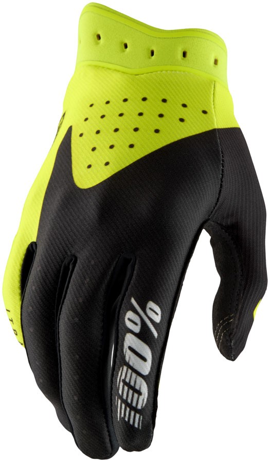 100% Itrack Gloves - Black/Fluo Yellow, X-Large