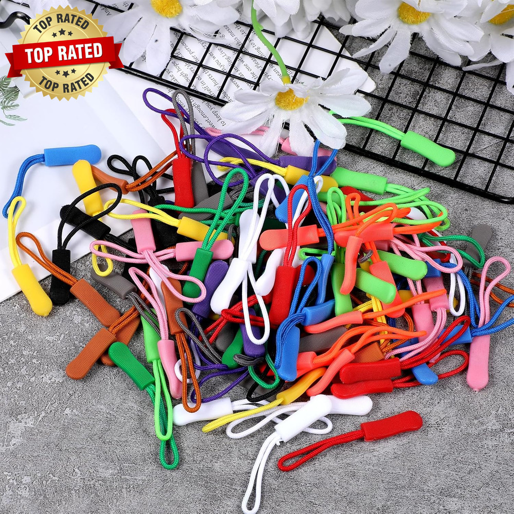120 Pcs Zipper Pull Replacement Strong Cord Fixer Zippers Pulls Zipper Pull Tabs