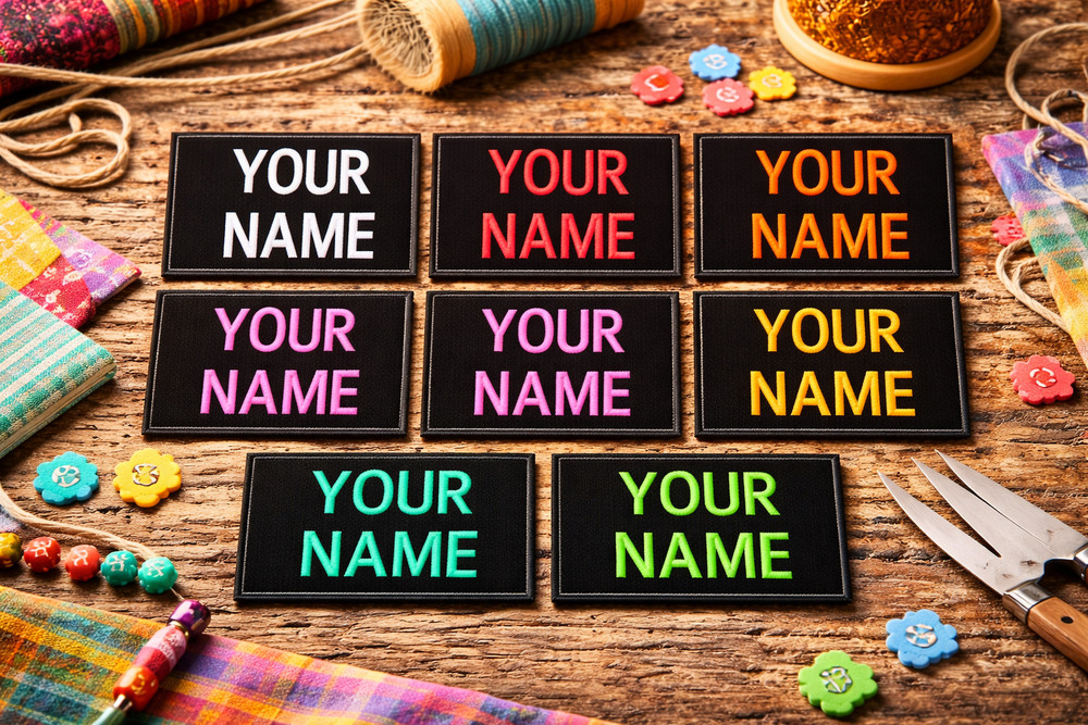 IRON-ON Custom Embroidered Name Patch, Name Tag,Name Badge Rectangular 3X2"