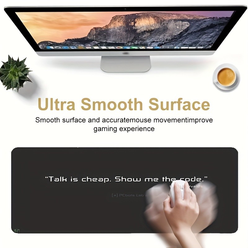 40*90cm1pc Linus Torvalds Coding Desk Mat & Linux Logo Mouse Pad - Non-Slip Rubb