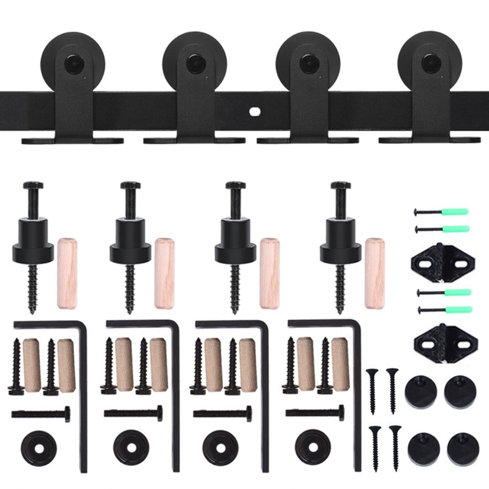4-15FT Double Door Ceiling Mount Rail Sliding Barn Door Hardware Kit
