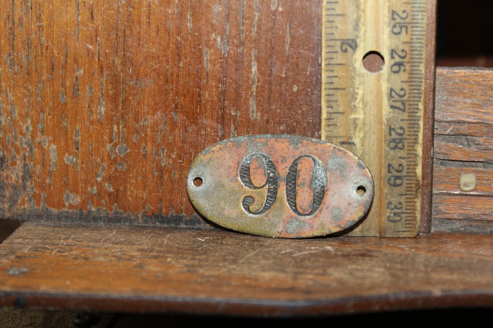 Antique Copper number Tag Plate #90 or "06"