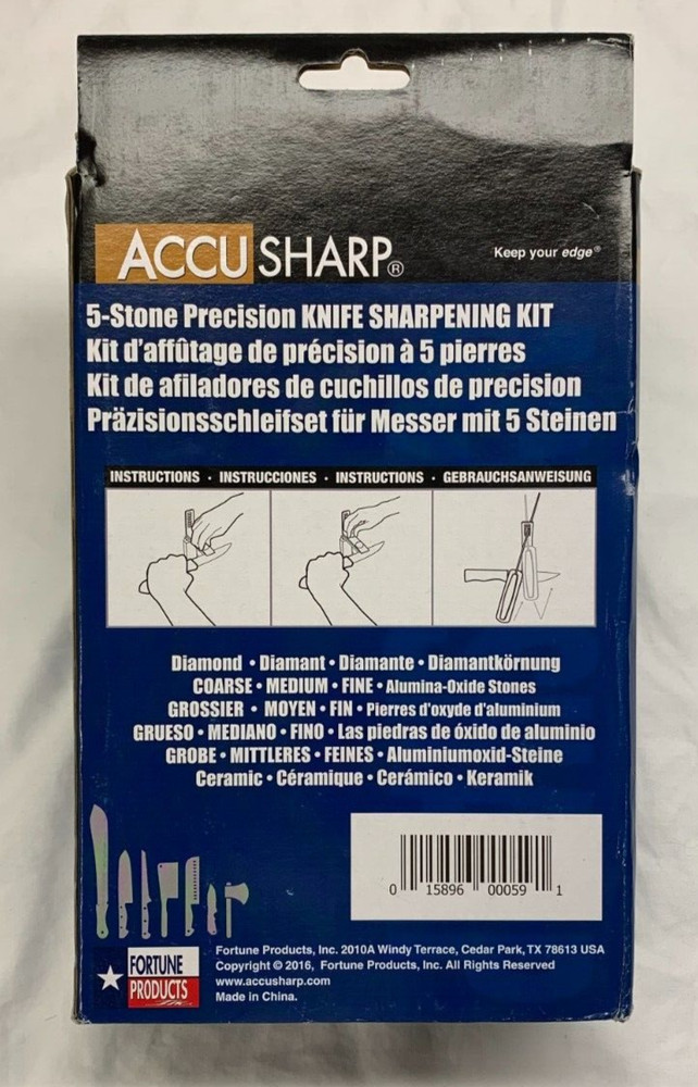 AccuSharp Knife Sharpener 5 Stone Precision Sharpening Kit 059C - Brand New