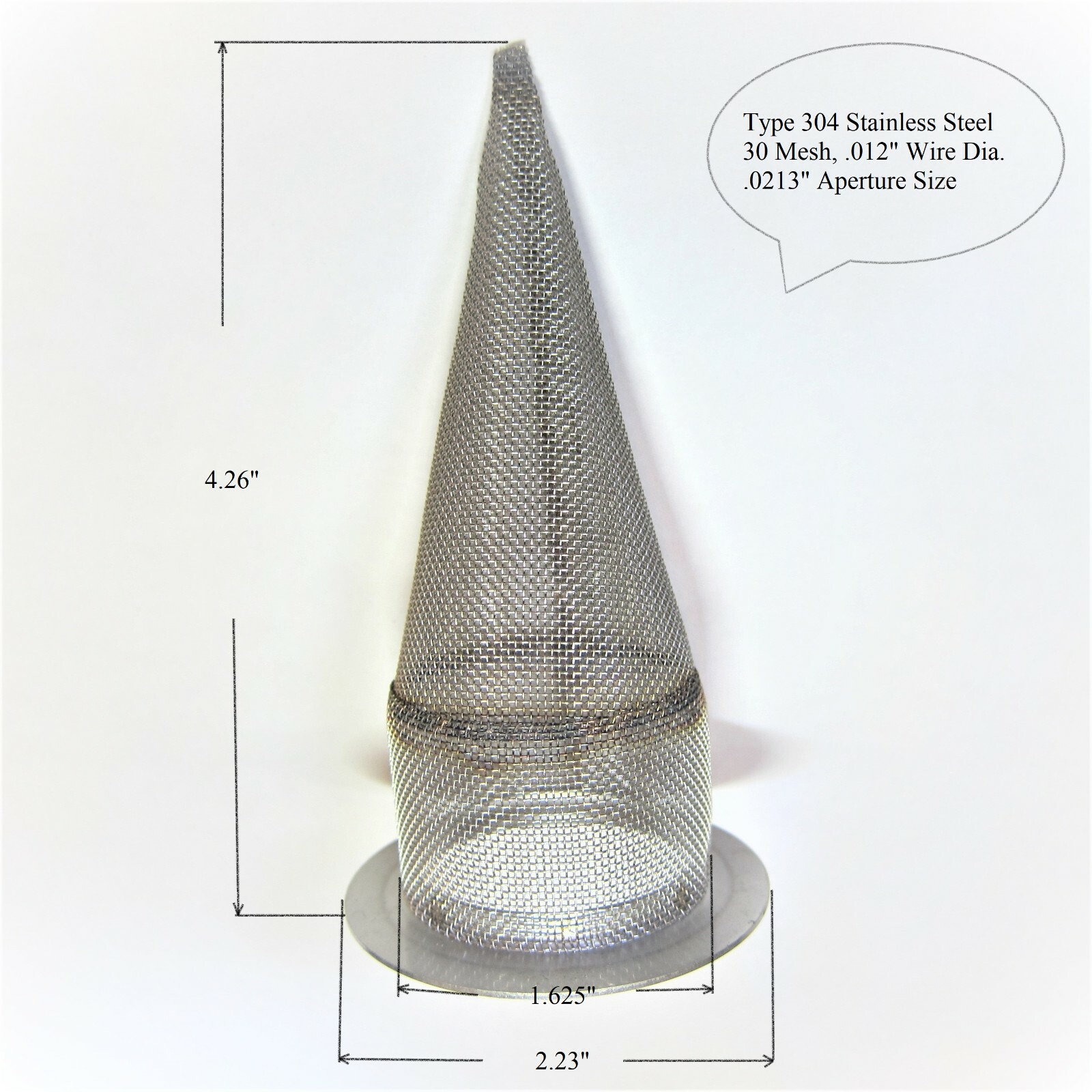 Cone-Type Spark Arrestor Screen 1.625”– By RG WIRE MESH (1 PC)