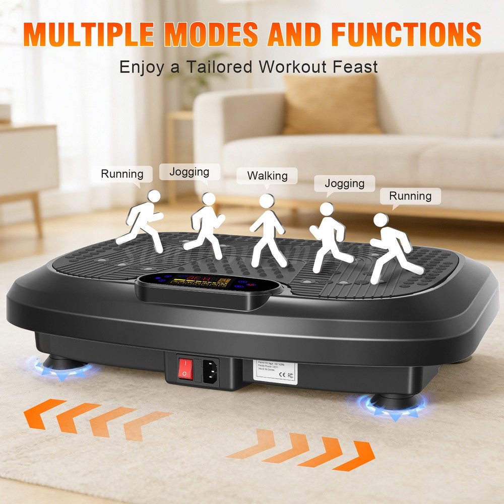Vibration Plate Exercise Machine–200 Speed Levels + 10 Preset Programs 450lbs