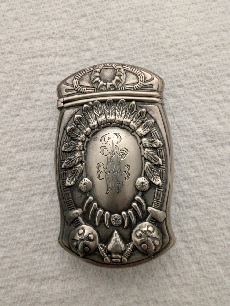 Gorham Sterling Silver Native American Match Safe/ Case