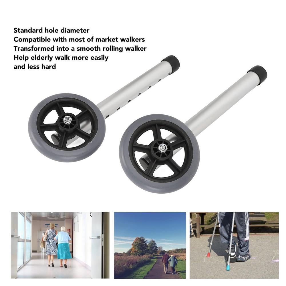 2Pcs Adjustable Walker Wheels For Elderly Mobility Aid Accessories