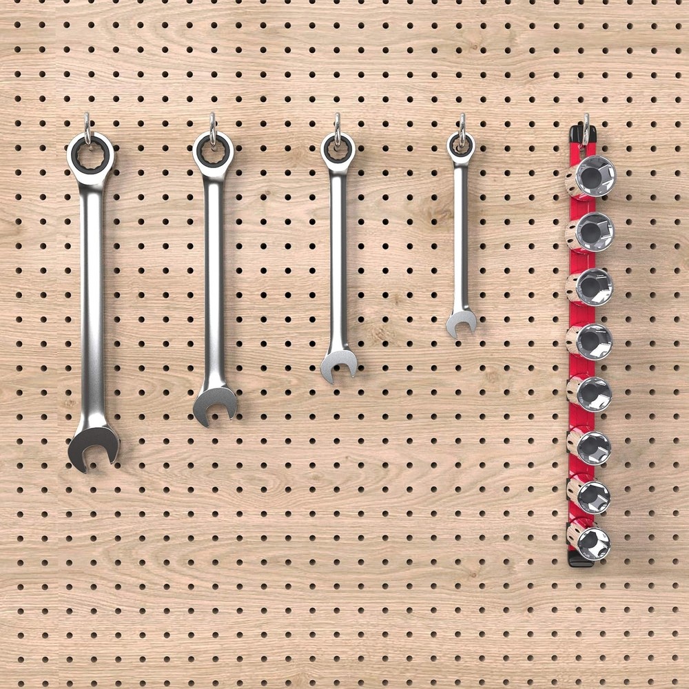 3/4-Inch Drive Impact Socket Organizer - Wall Mount, Heavy Duty Storage Solution
