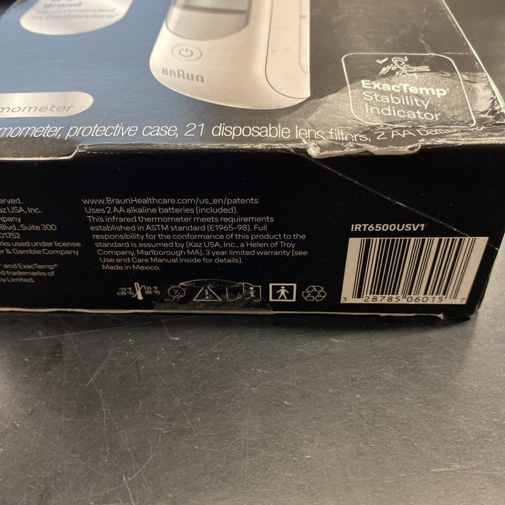 Braun ThermoScan 5 Ear Thermometer, ExacTemp Stability Indicator -Open Box