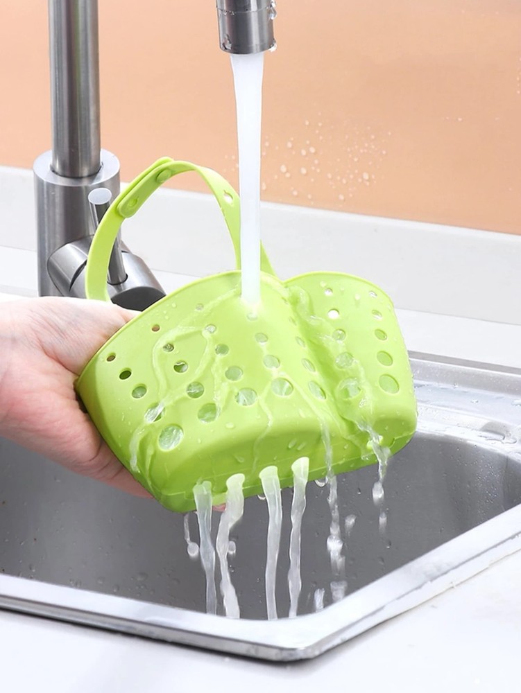 1pc Kitchen Sink Adjustable Drainer Rack Hanging Bag(random Color)