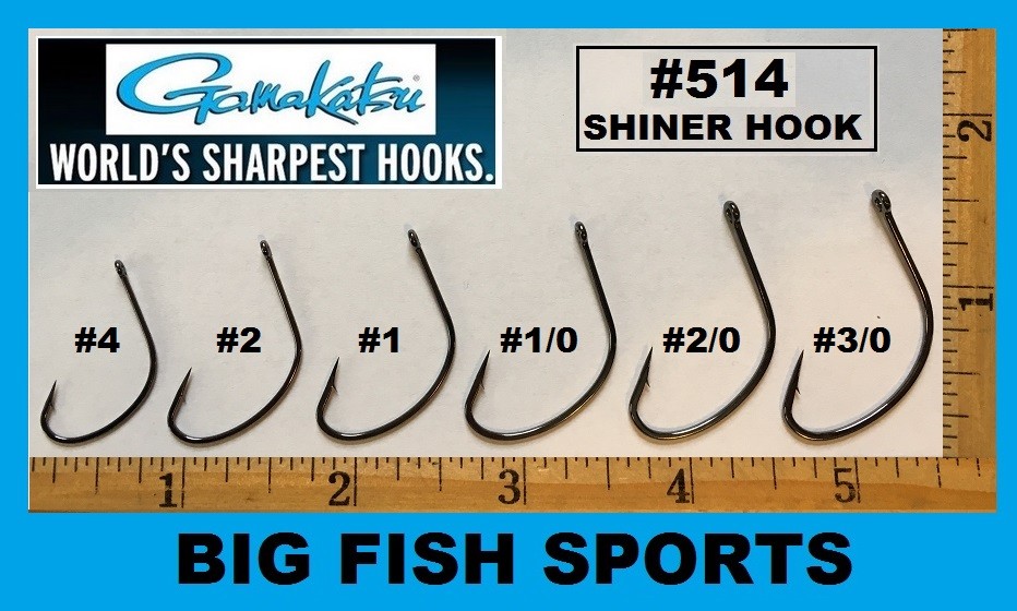 GAMAKATSU #514 Shiner Hook SE- 25 Hook Value Pack #51409-25 Size 2