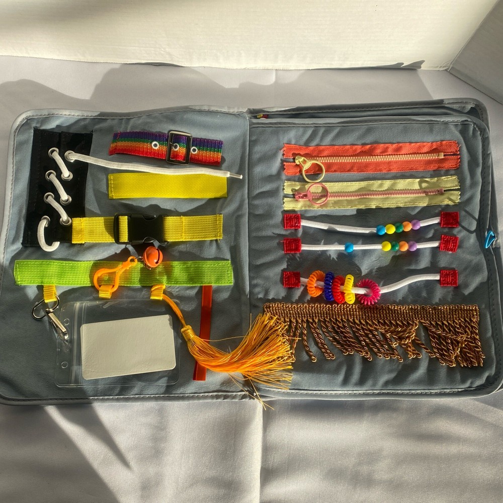 Fidget Blanket Book For Adults & Storage Bag