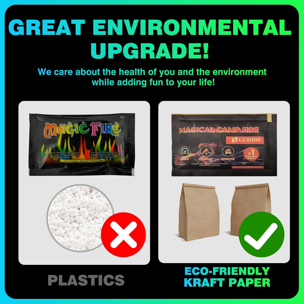 Color Changing Fire Packets for Campfires, Bonfires, and Fire Pits - 10 Pack