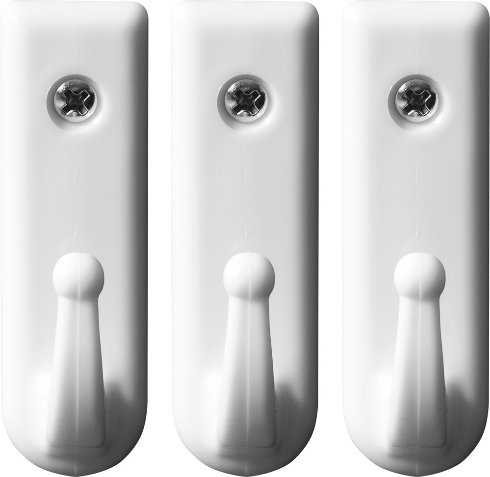 3PCS WALL MOUNTED SCREW HOOKS