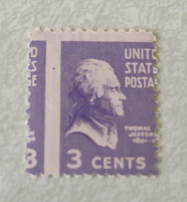 Rare Unused Thomas Jefferson 3 cent stamp Error