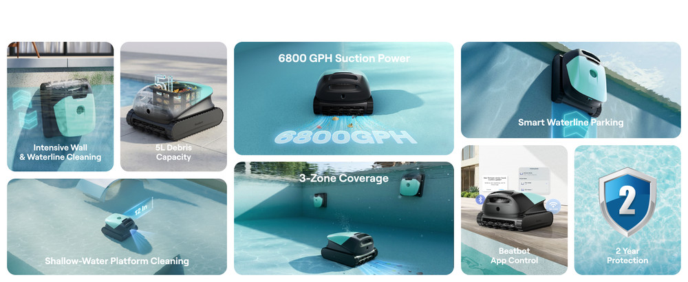 (2026 New) Beatbot Sora 10 Cordless Pool Vacuum Robot
