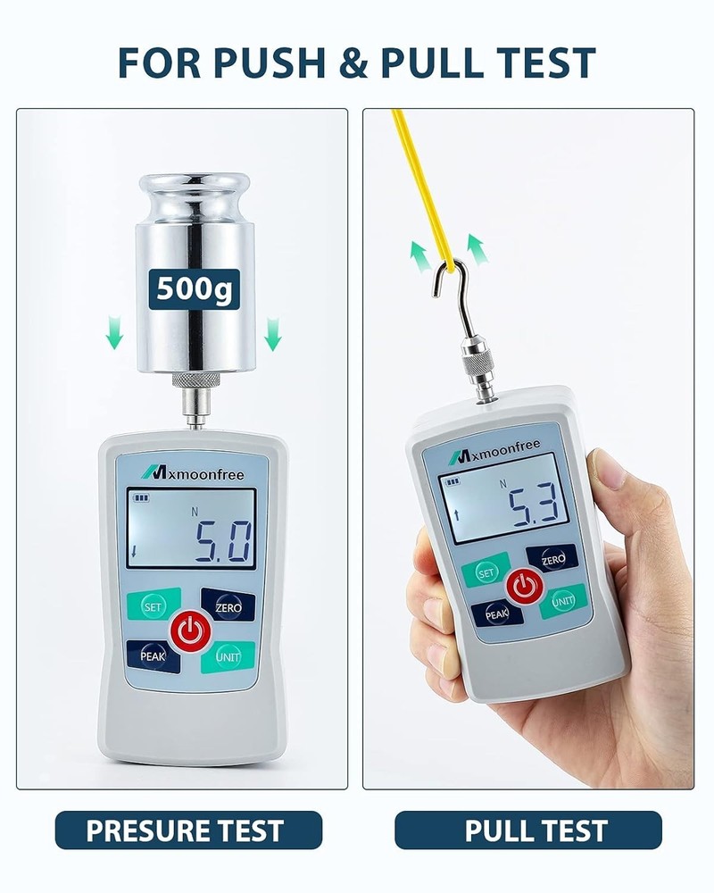 Professional 500N Force Gauge Push Pull Tester - Peak, Auto-Off, Storage Case