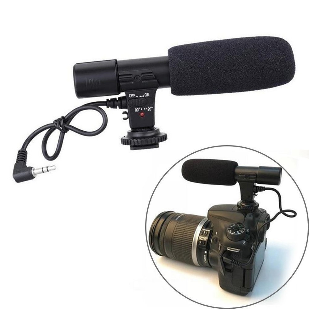 Stereo DSLR Camera Condenser Microphone .5mm 90 Degree for