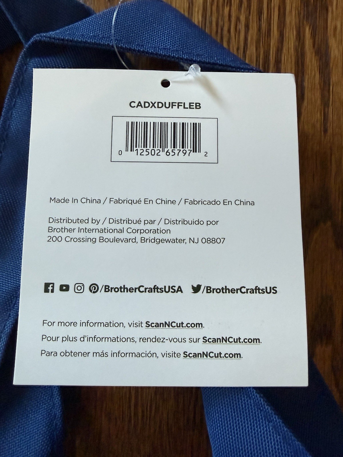 Brother CADXDUFFLEB ScanNCut DX Duffle Bag Blue