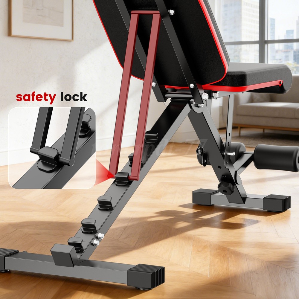 Adjustable Weight Dumbbell Bench Incline Decline Foldable Body Workout Exercise