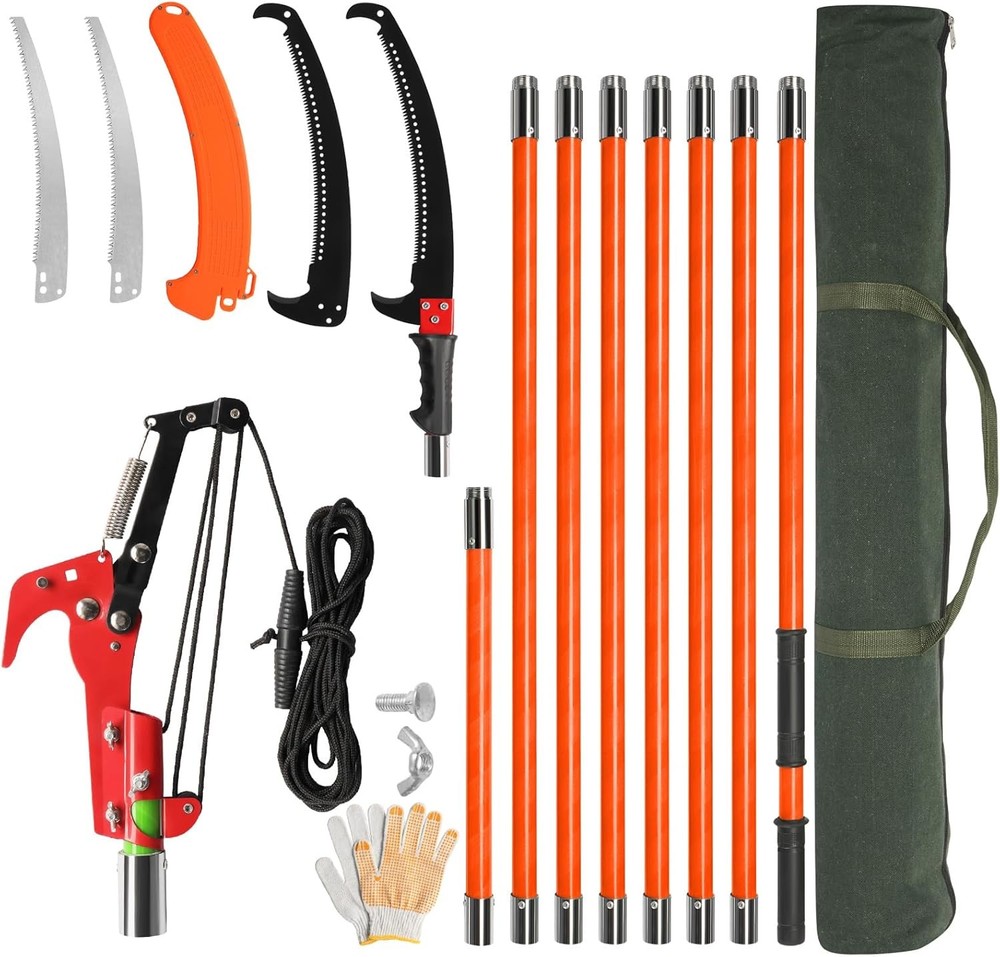 Manual Pole Saw for Tree Trimming, 26 ft Extendable Tree Pruner