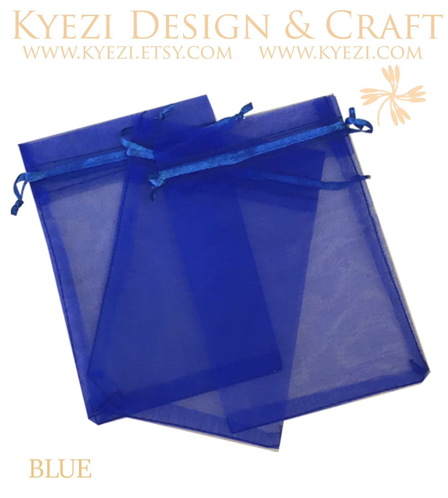 2"x3", 3"x4", 4"X6", 5"x7" Choose Your Own Colors Sheer Drawstring Organza Bags
