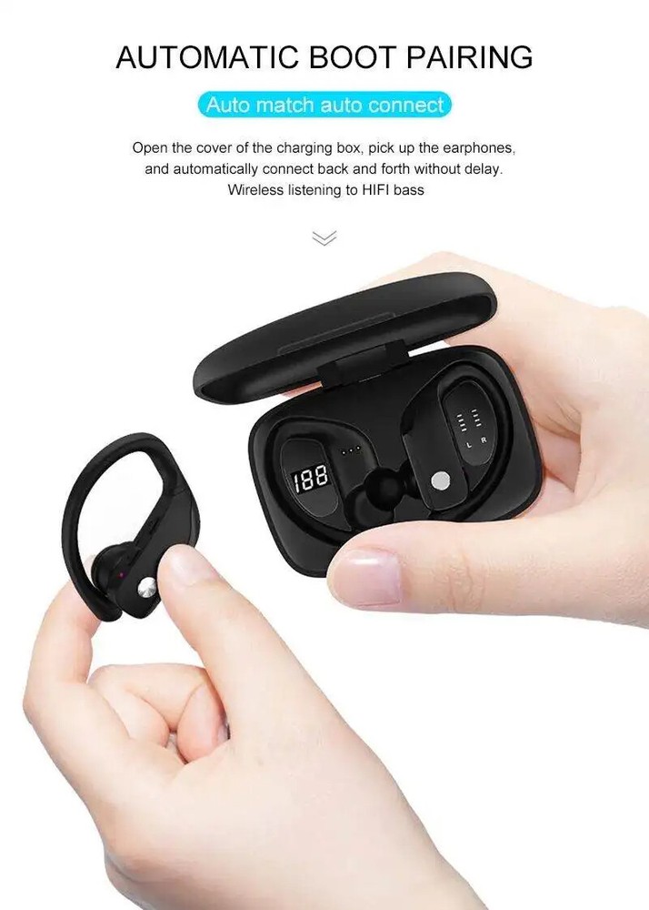 Bluetooth 5.0 Headset TWS Wireless Earphones Earbuds Stereo Headphones Ear Hook