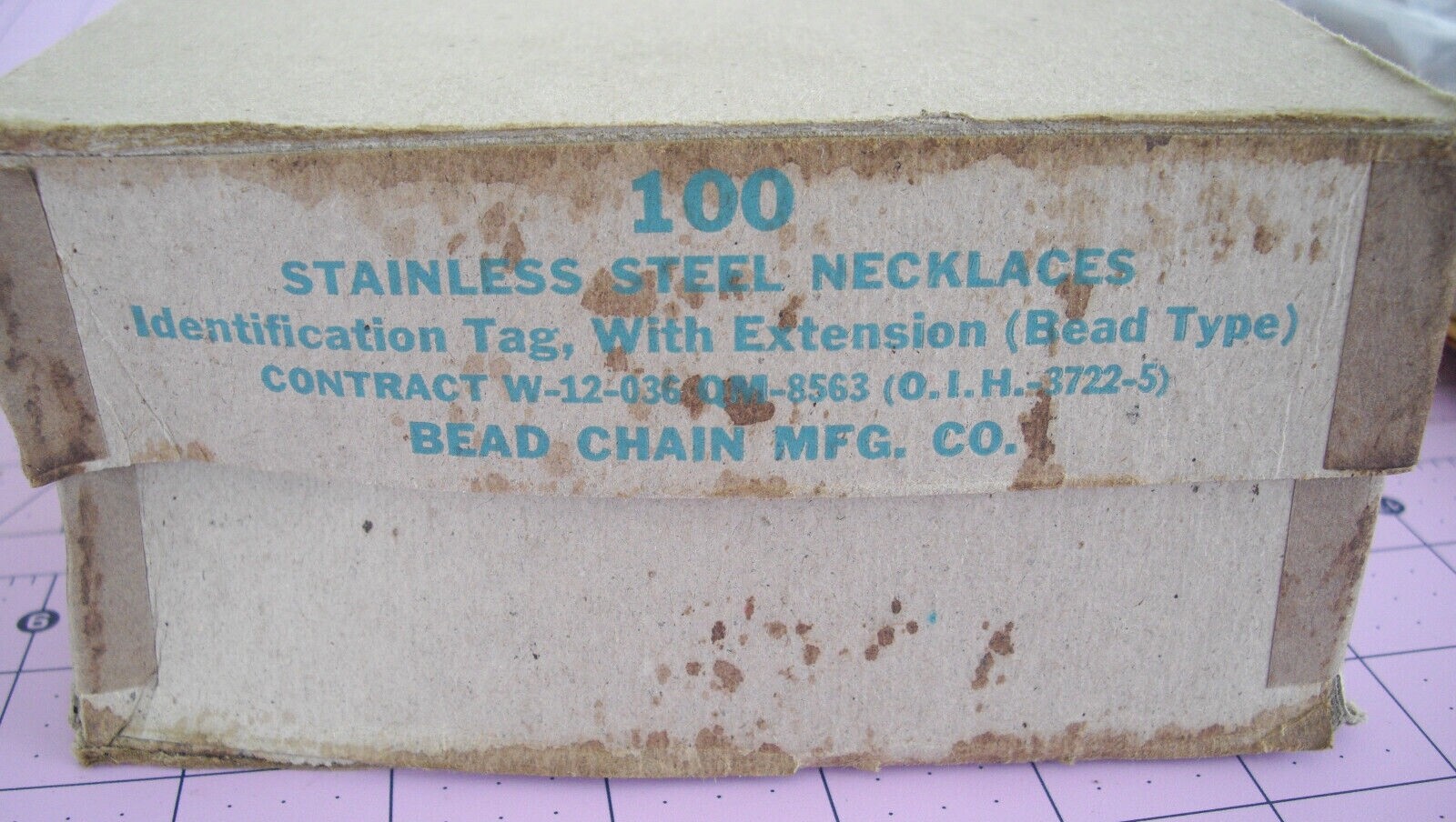 World War II (2) Dog Tag Chains 1945 Sealed Envelope NOS Free Shipping in USA