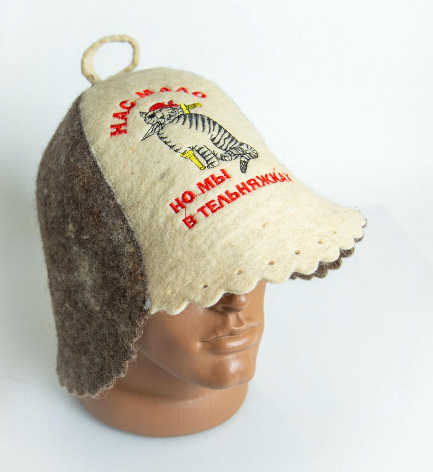 Sauna Hat sheep wool Felt Russian Banya for men Bath hair Care Cat Sailor