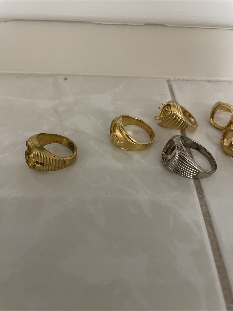 14 Assorted Plated Brass Ring Mounting Settings
