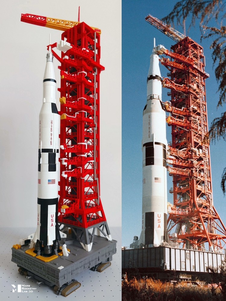 3D Printing 1/400 Rocket Launch Tower/Platform/Crawler High Detail Version Model