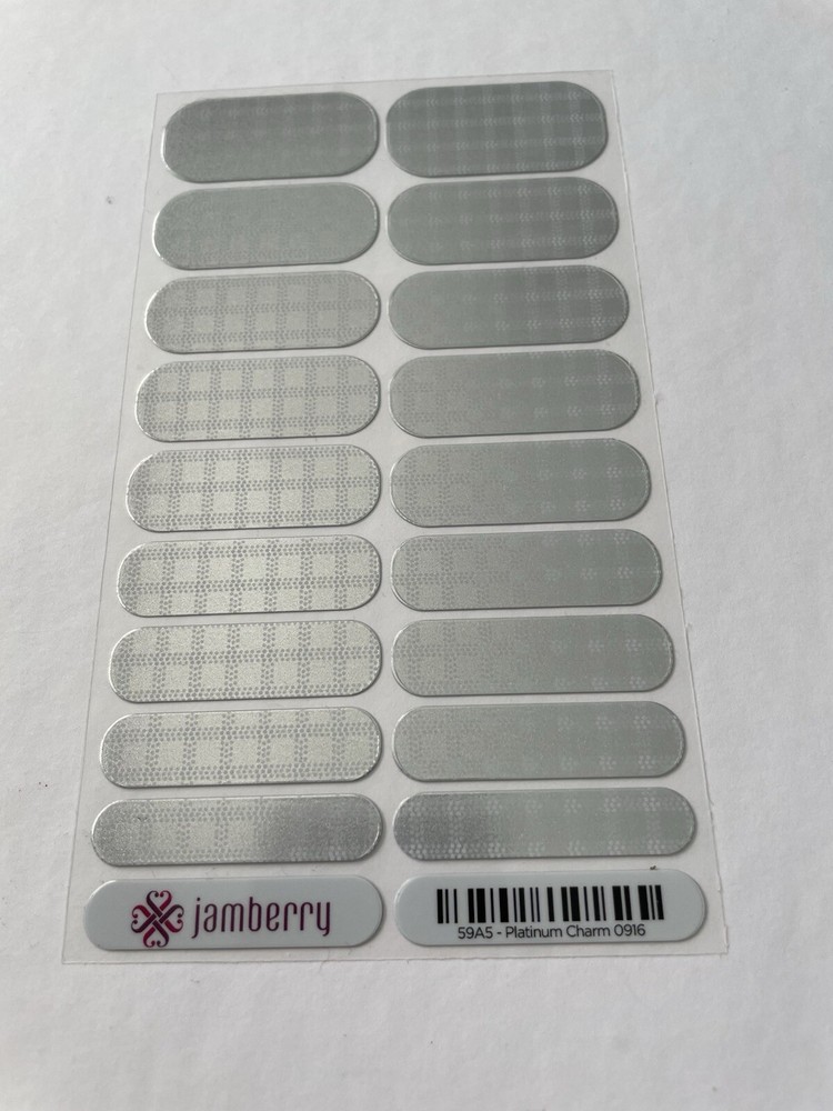 Jamberry Nail Wrap - Platinum Charm Full Sheet