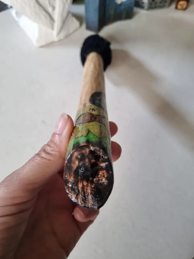 Black cat Witchcraft tools drum beater, Shamanic Drum healing drumming