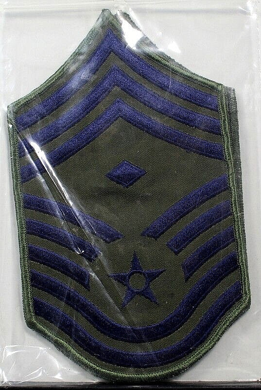USAF Male Chief Master Sergeant First Sergeant Stripes OD Fatigue Patch Pair