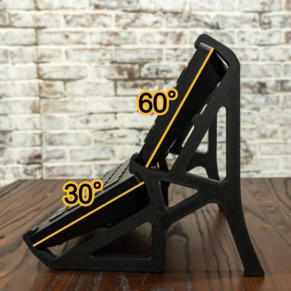 Stand for two “Elgato STREAMDECK XL” units placed vertically