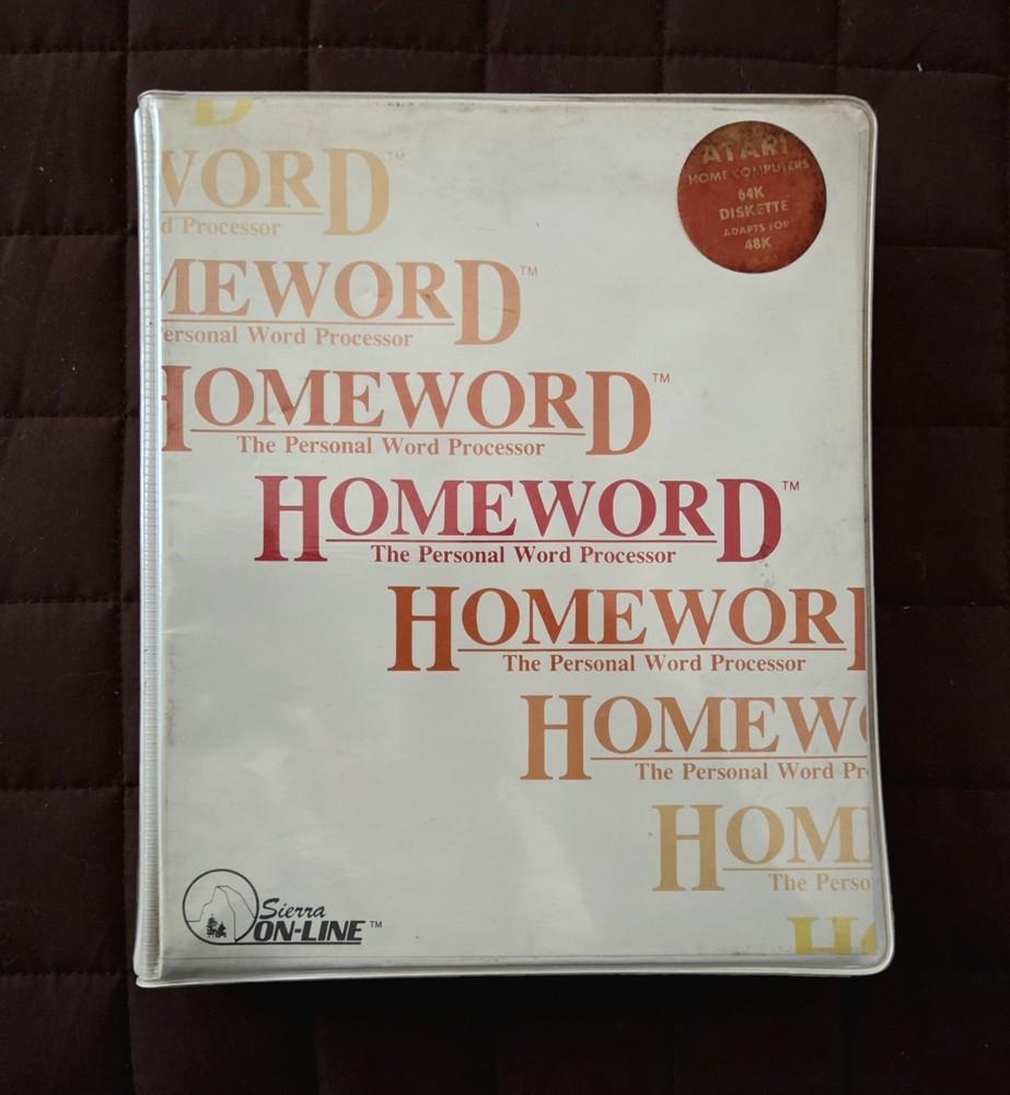 Sierra On-Line HomeWord Word Processor System Complete for Atari Home Computers