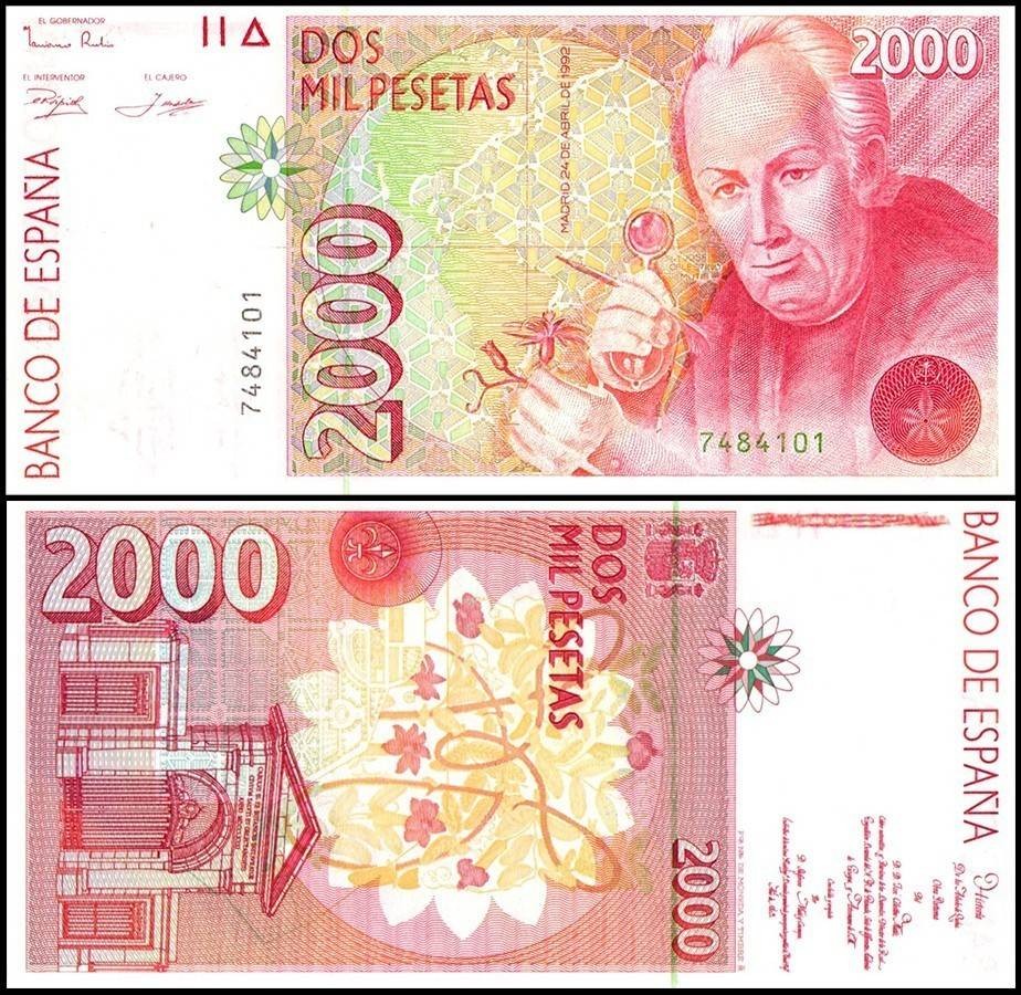 Spain 2000 Pesetas, 1992, P-162, UNC