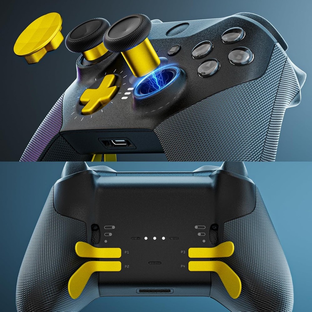 14-in-1 Controller Accessories Kit Compatible with Xbox Elite Bright Gold