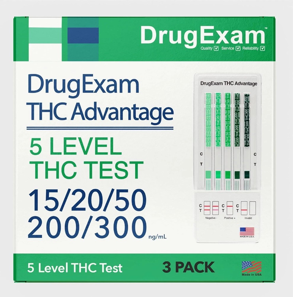 3 Pack - DrugExam THC Advantage Made in USA Multi Level Marijuana Urine Test...