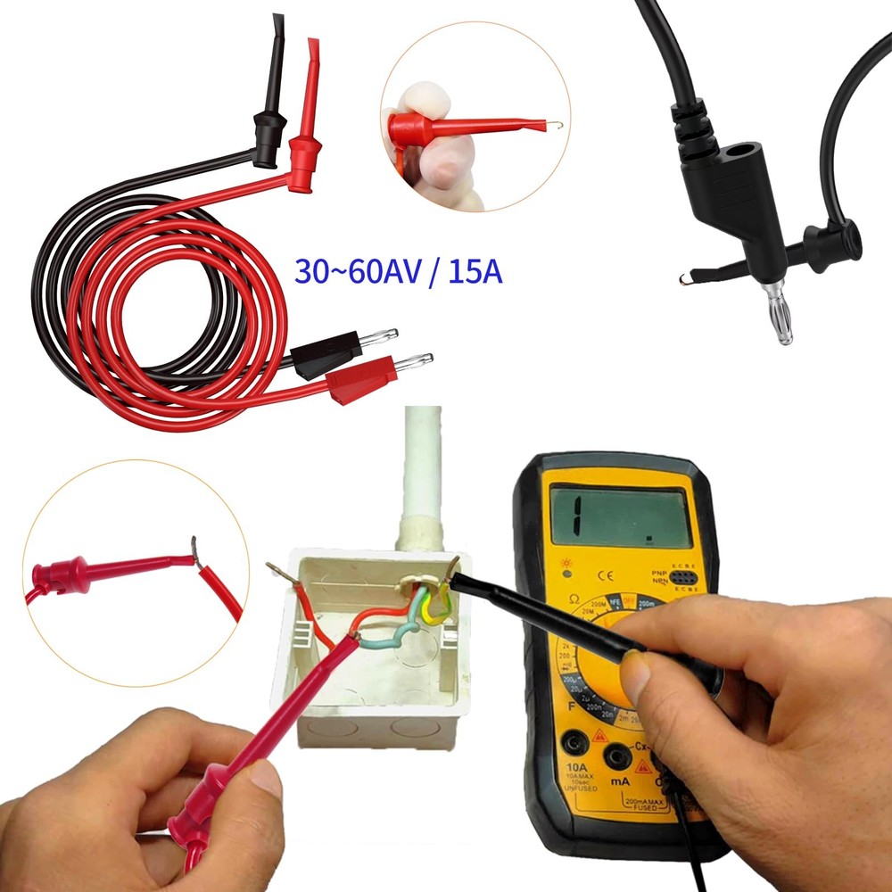 Electrical Multimeter Test Lead Kit with Soft Case Test Hook for Di