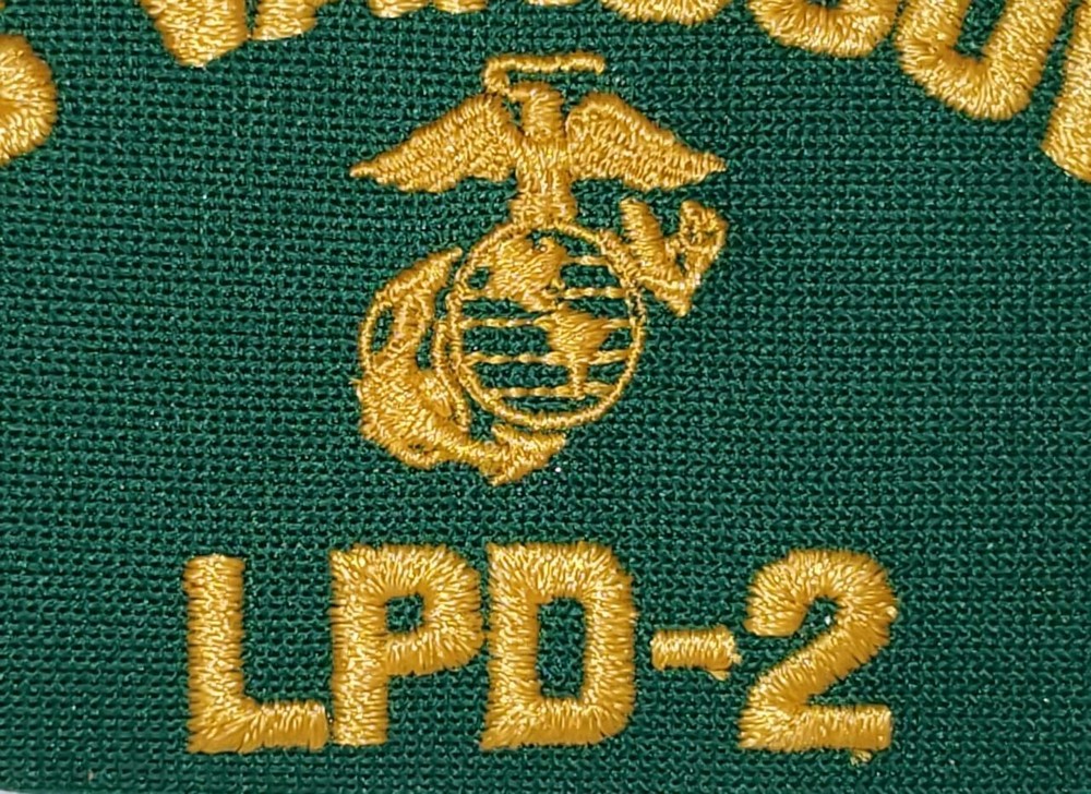 USS VANCOUVER LPD-2 GOLD EAGLE, GLOBE, ANCHOR GREEN PATCH