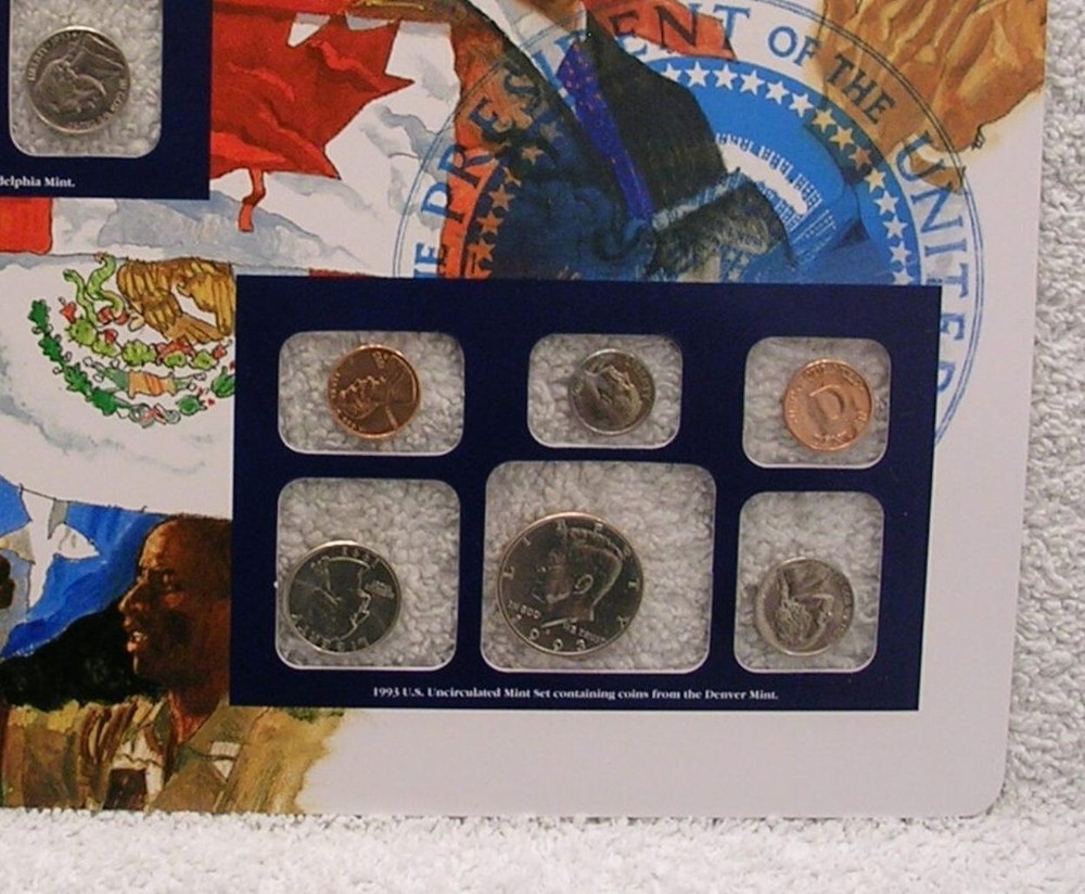1993 Uncirculated Mint Sets - Postal Commemorative Society Coin & Stamp Panel