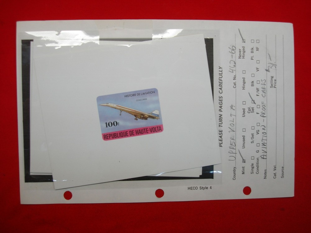 5 PC. SET - PROOF CARDS - POSTAGE OF UPPER VOLTA - NICE COLORFUL PROOFS