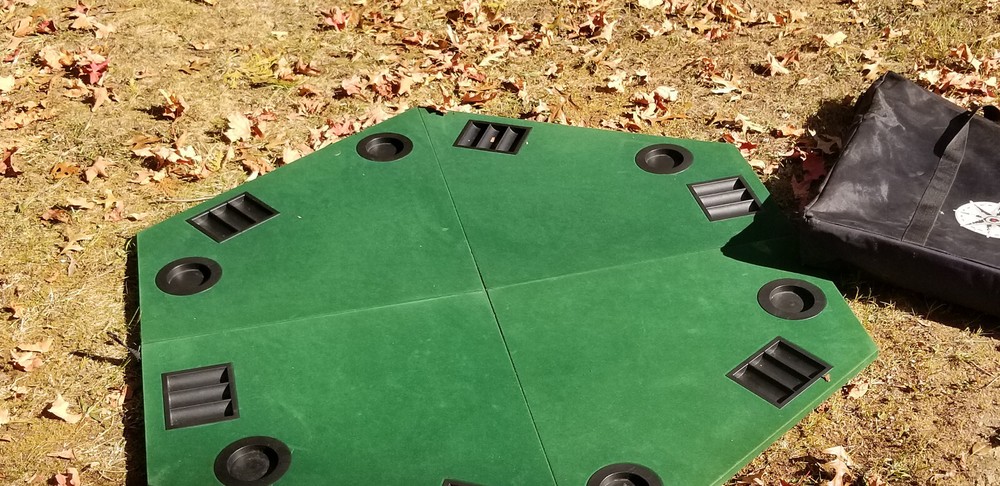 6 PERSON TABLE TOP FOLDABLE FELT POKER FOLDING GAME TABLE