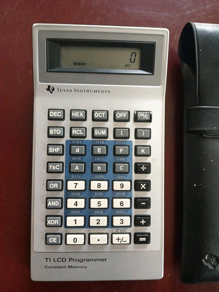 Vintage Texas Instruments TI LCD Programmer Calculator w/ Case & New Batteries