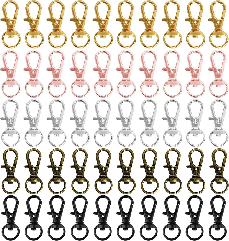 Compact 50 pcs Swivel Lanyard Snap Hooks - Perfect for Organizing Essentials