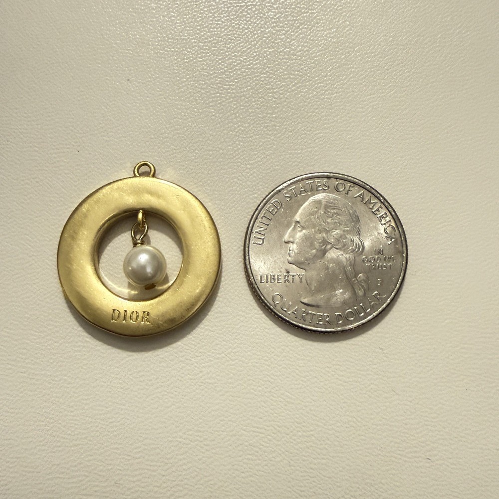 Designer Zipper Pull Charm Gold Tone & White Pendant