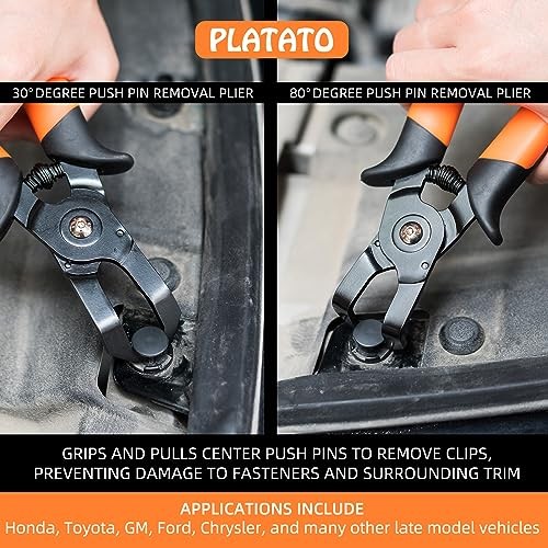 2 PCS Push Pin Pliers Set Auto Panel Clip and Trim Removal Tool Includes 30