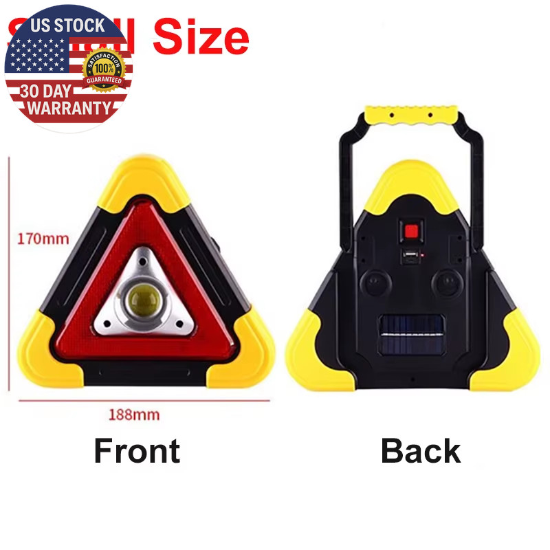 3-In-1 Solar Emergency Triangular Warning Light Safety Emergency Breakdown Alarm